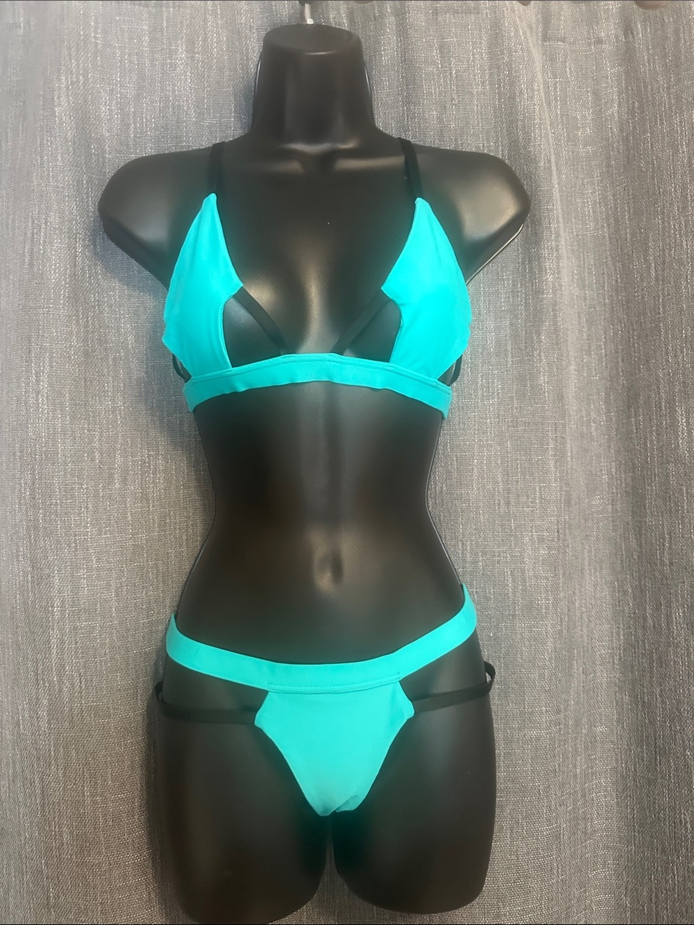 Ola Vida Turquoise Strappy Triangle Bikini Set - Women Swim